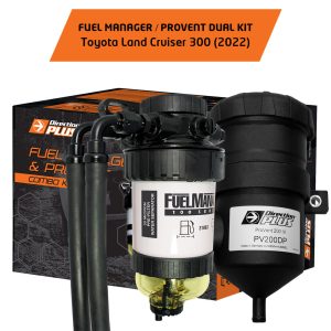Fuel Manager pre-filter + catch can kit Land Cruiser 300 series mounting location