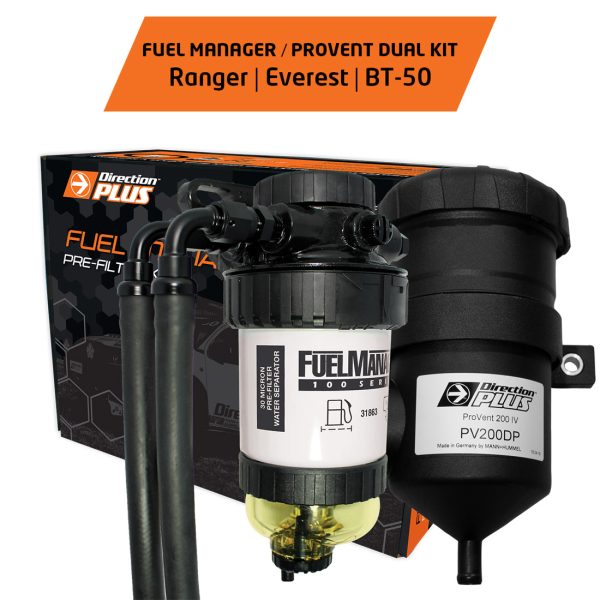 fuel manager pre-filter + provent ranger, everest, bt-50