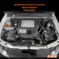 mounting location of POST-FILTER KIT for D-MAX, Rodeo and Colorado 3.0L 4cyl