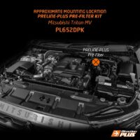 mounting location of Preline-Plus pre-filter kit for Mitsubishi Triton MV