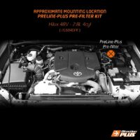 preline-plus pre-filter kit mounting location for Toyota HIlux 48V